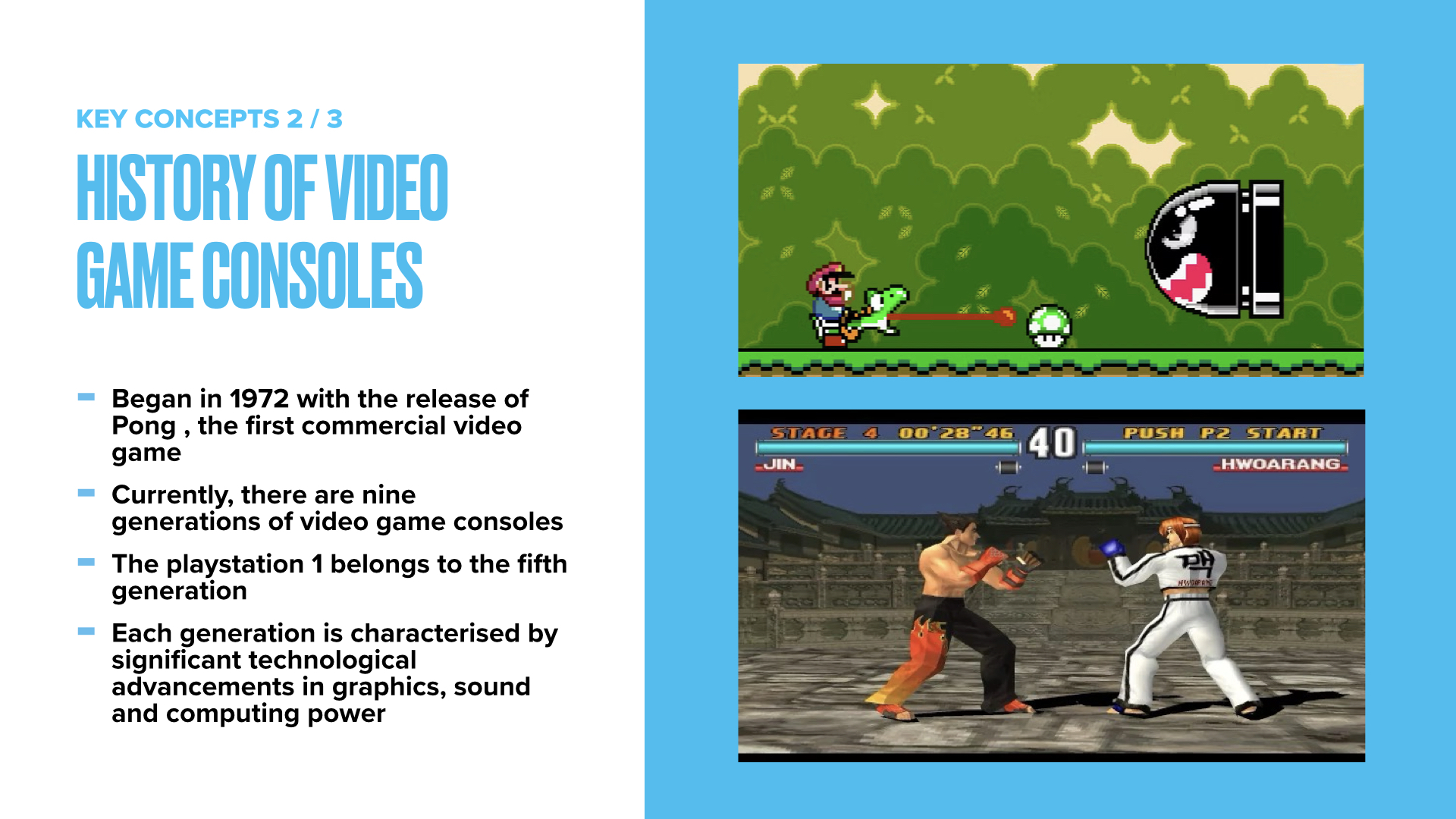 Slide about video game generations